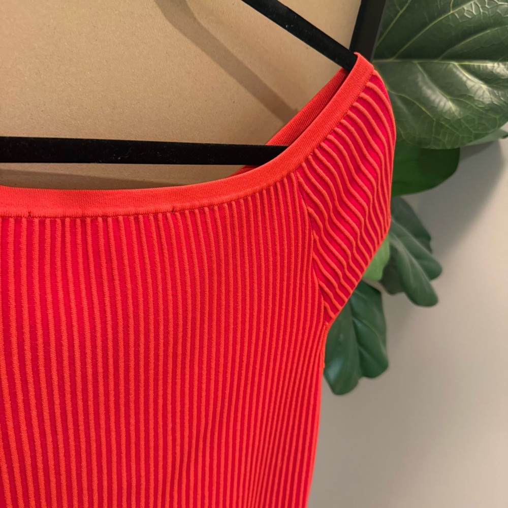 French Connection Red Ribbed Dress - Picture 4 of 4